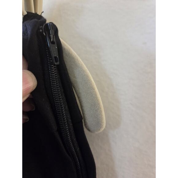 H&M Womens 6 Black Skirt Pleated Side Zip Grossgrain Belt Lined Dark Academia - Picture 7 of 9